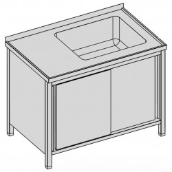 Umýv. stôl krytý s vaňou, pos. dvere 100x70