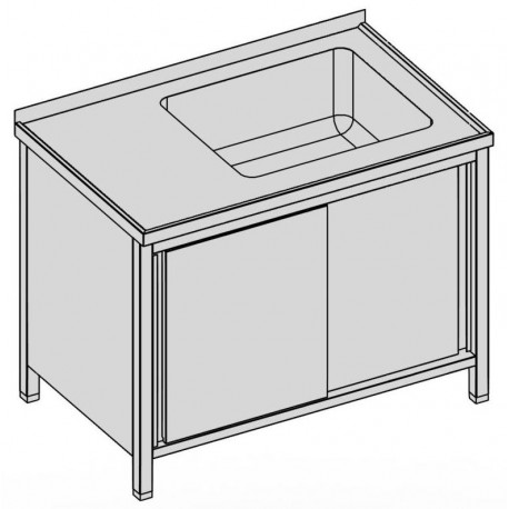 Umývací stôl krytý s vaňou a posuvnými dverami 