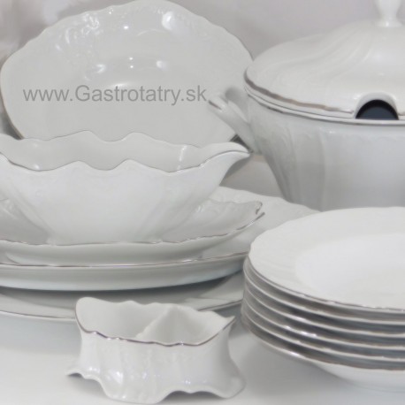 BERNADOTTE biela platinová linka obedová súprava 26 D