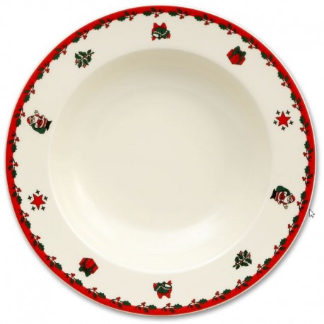 Tanier hlboký 22 cm ivory vianoce