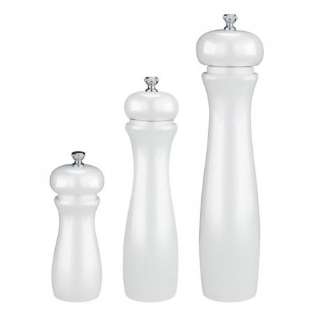 Drevený mlynček na soľ a korenie biely 