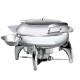 Chafing 5 l guľatý, sklo, výklopné veko