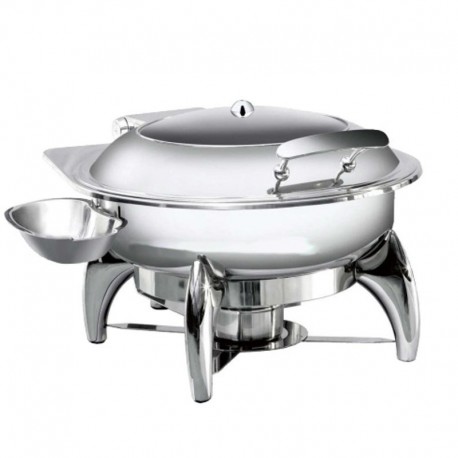 Chafing 5 l guľatý, sklo, výklopné veko