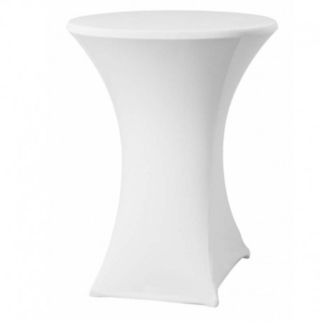 Cateringový poťah na okrúhly stôl - vysoký - biely