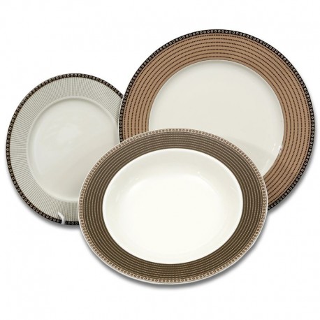 Cairo ivory hnedé kruhy tanierová súprava 18 D