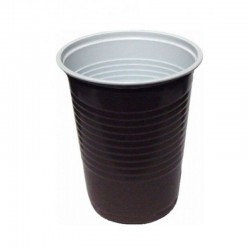 Pohár plast na kávu 150 ml hnedo/biely (100 ks)
