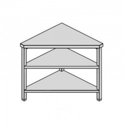 Prac. stôl rohový s policami hl. 600-700-800 mm, šír 600 - 800 mm