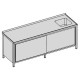 Umývací stôl skrinkový s drezom a posuvnými dverami dlhý 