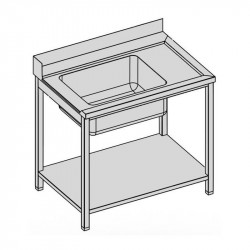 Vstupný stôl s policou, hl 600 - 800 mm, šír 800 - 1900 mm