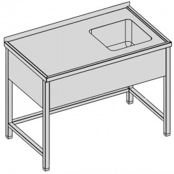 Umývací stôl s krytým drezom, hl 600 - 800 mm, šír 800 - 1900 mm