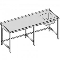 Umývací stôl dlhý, hl 600 - 800 mm, šír 2000 - 2800 mm