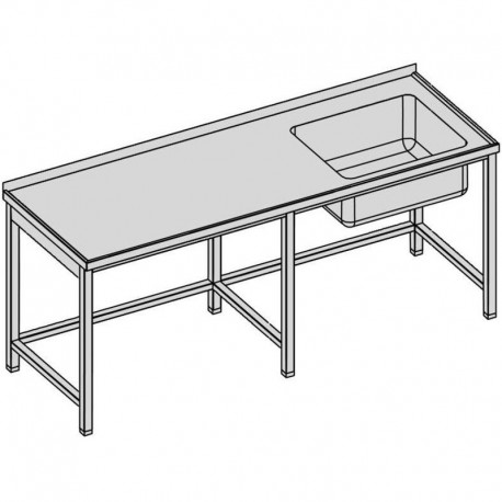 Umývací stôl s vaňou dlhý