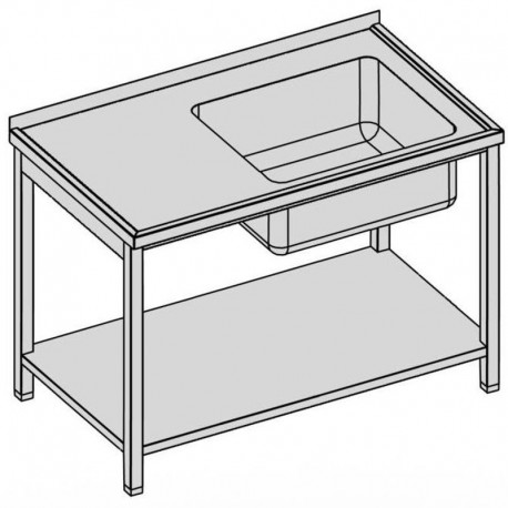 Umývací stôl s vaňou a policou 