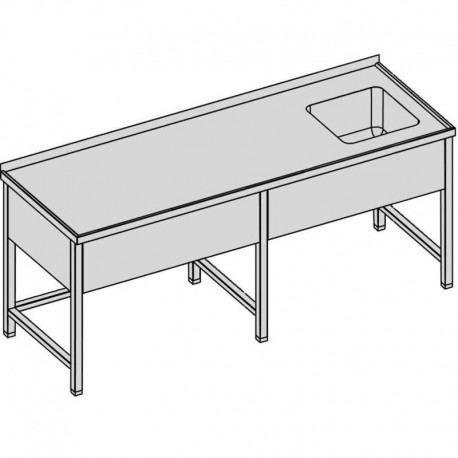 Umývací stôl s krytým drezom dlhý