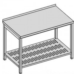 Prac. stôl s perfor. policou hl 600-700-800 mm, šír 600 mm - 1900 mm