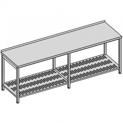 Prac. stôl s perf. policou dlhý hl 600-700-800 mm, šír 2000 mm - 2800 mm