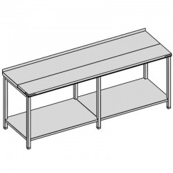 Prac. stôl rozráb. s policou dlhý hl 600-700-800 mm, šír 2000 mm - 2800 mm