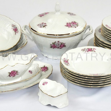 Obedová súprava biela zlatý ornament 26 D