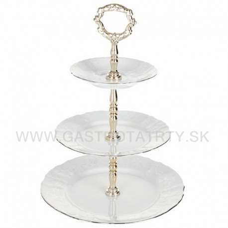 Etažérka damašek platinová linka 3D