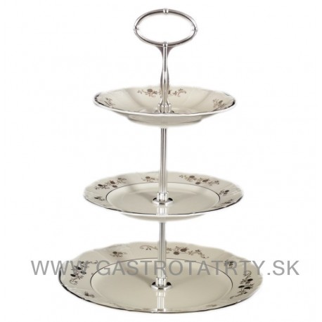 Maria Louise etažérka Jemný platinový dekor 3 D