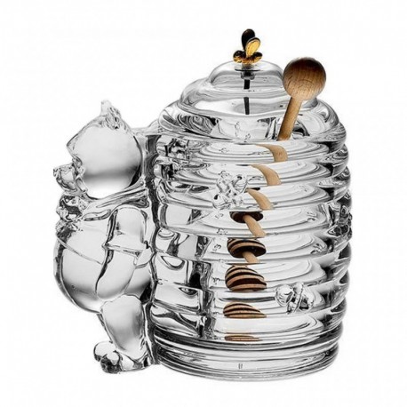 Dóza na med 370 ml MEDVEDÍK (krištáľ)