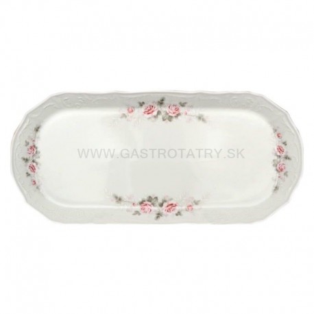 BERNADOTTE podnos 4-hranný 37 cm šedo-ruž.kv. zl.l.