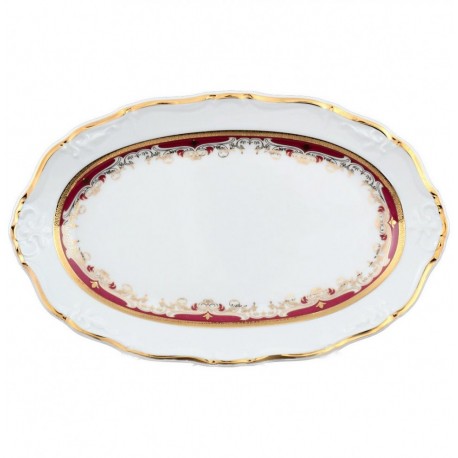 MARlE-LOUISE misa ovalna 24 cm červ.-zl.