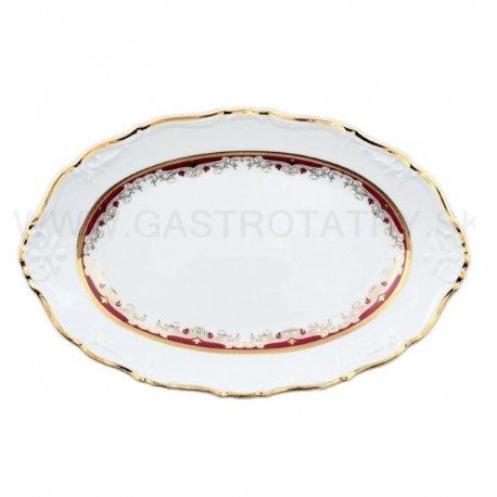 MARIE-LOUISE misa oválna 32 cm červ.-zl.