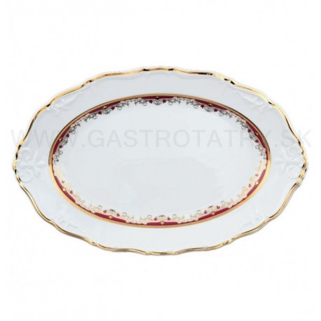 MARIE-LOUISE mlsa oválna 34 cm červ.-zl.