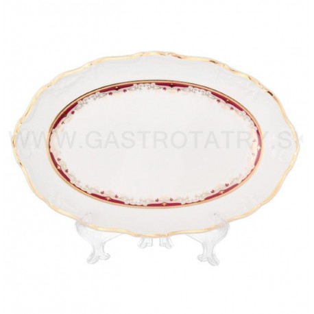 MARIE-LOUISE misa oválna 36 cm červ.-zl.