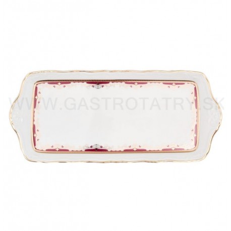 MARIE-LOUISE podnos 4-hranný 38 cm červ.-zl.