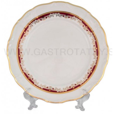 MARIE-LOUISE misa plytká 30 cm červ.-zl.