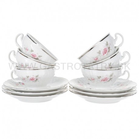 BERNADOTTE šapo 155 mm šedo-ruž. kvet pl. linka