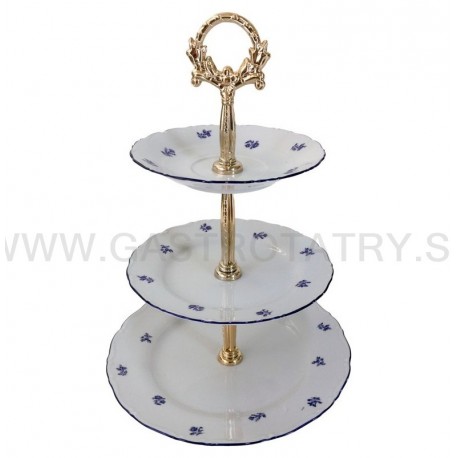 Bernadotte etažérka modrý kvet m.l. 3 D