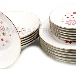 Lea tanier plytký 27 cm hviezda - červená, zlato