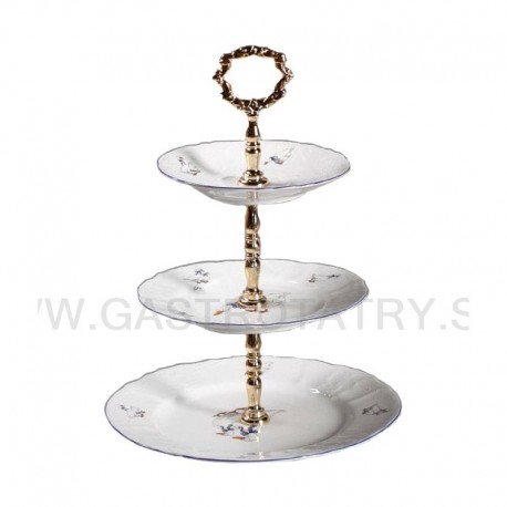 Bernadotte etažérka zlatý kľúč 3 D husi