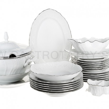 Damašek + platinová linka 26 D obedová súprava