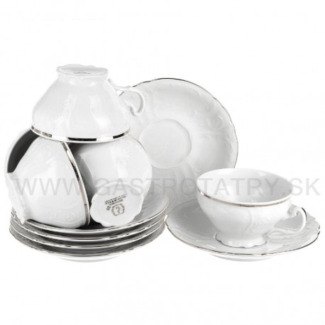 Bernadotte čajové šapo 7 D biela pl. linka