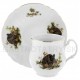 Hrnček JONÁŠ sada 12 ks s podšálkou Bernadotte Poľovnícka + zl. linka