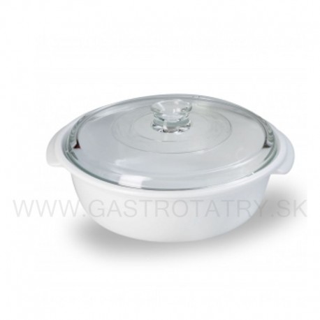 Varná zapekacia misa guľatá s viečkom veľká