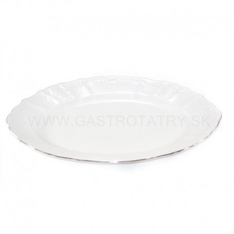 Bernadotte oválna misa 24 cm biela plat. l.