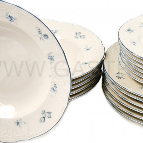 BERNAOTTE slonovinova kosť modrý kvet tanierová