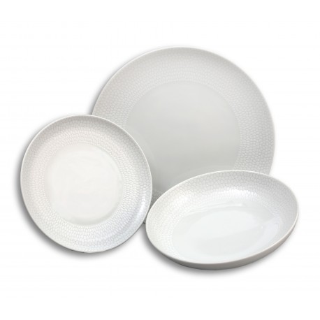 Tanierová súprava 18 D Tom biela mozaika