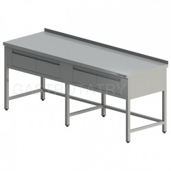 Pracovný stôl 4-zásuvkový dlhý, h 600 - 800 mm, š 2300 - 2800 mm