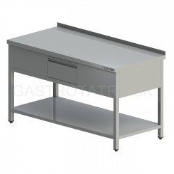 Pracovný stôl zásuvkový s policou, hl 600-700-800 mm, šír 600 mm - 1900 mm
