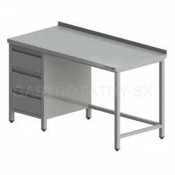 Pracovný stôl 3-zásuvkový bočný, hl 600-700-800 mm, šír 800 mm - 2300 mm