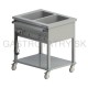 Výdajný ohrievací vozík s policou, lisovaná vaňa, 2x GN 1/1