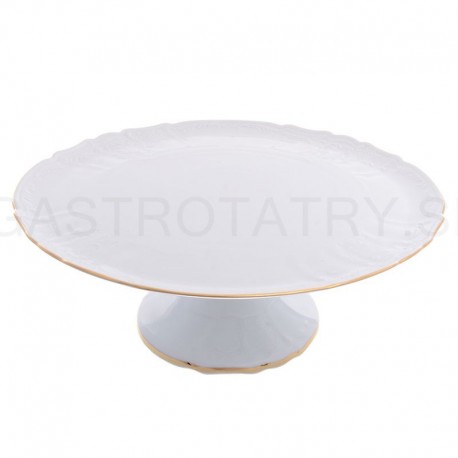 Tanier tortový 32 cm so zlatou linkou na nohe Bernadotte