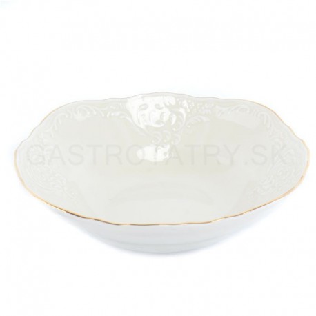 Miska kompótová 19 - biela zlatá linka Bernadotte