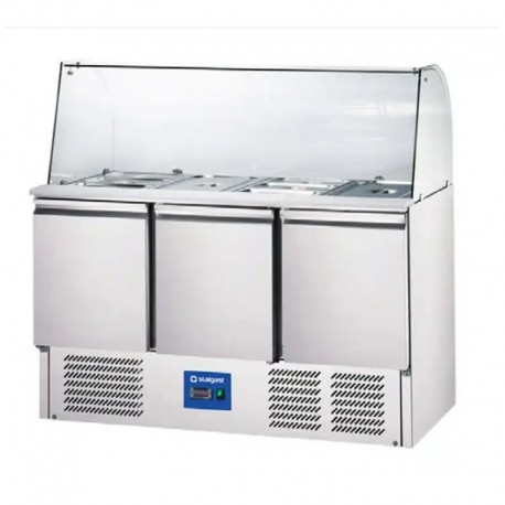 Trojdverová saladeta so sklenenou nadstavbou